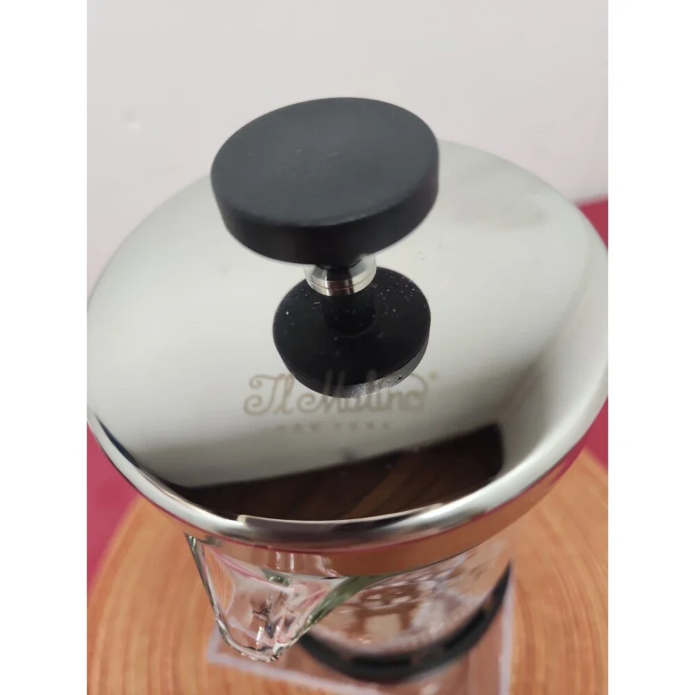Il Mulino French Press 800 ml/3.5 Cups Glass & Stainless New W Tags Classic Cafe